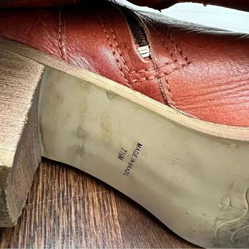 Matisse Folk Brick Red Leather Peep Toe Booties Boots Shoes Lulus Size 7.5 $167 - Picture 10 of 16